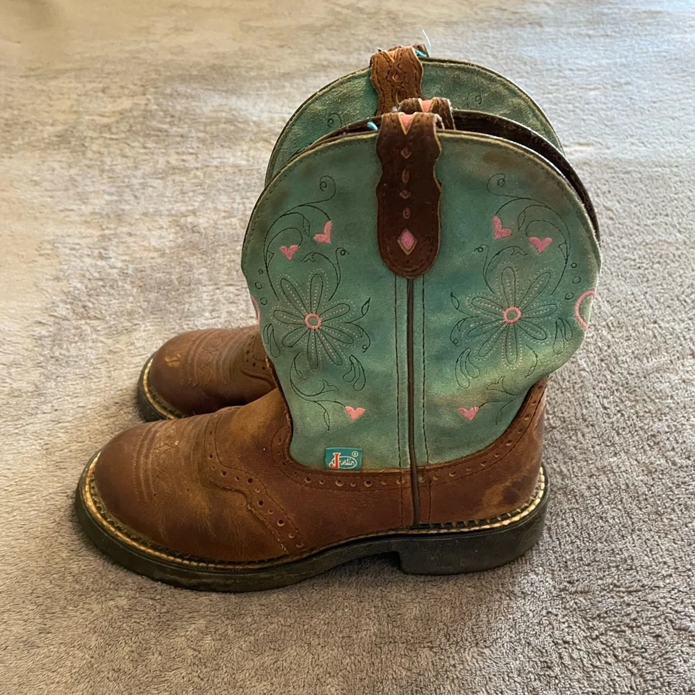 Justin Boots Girls Embroidered Boots